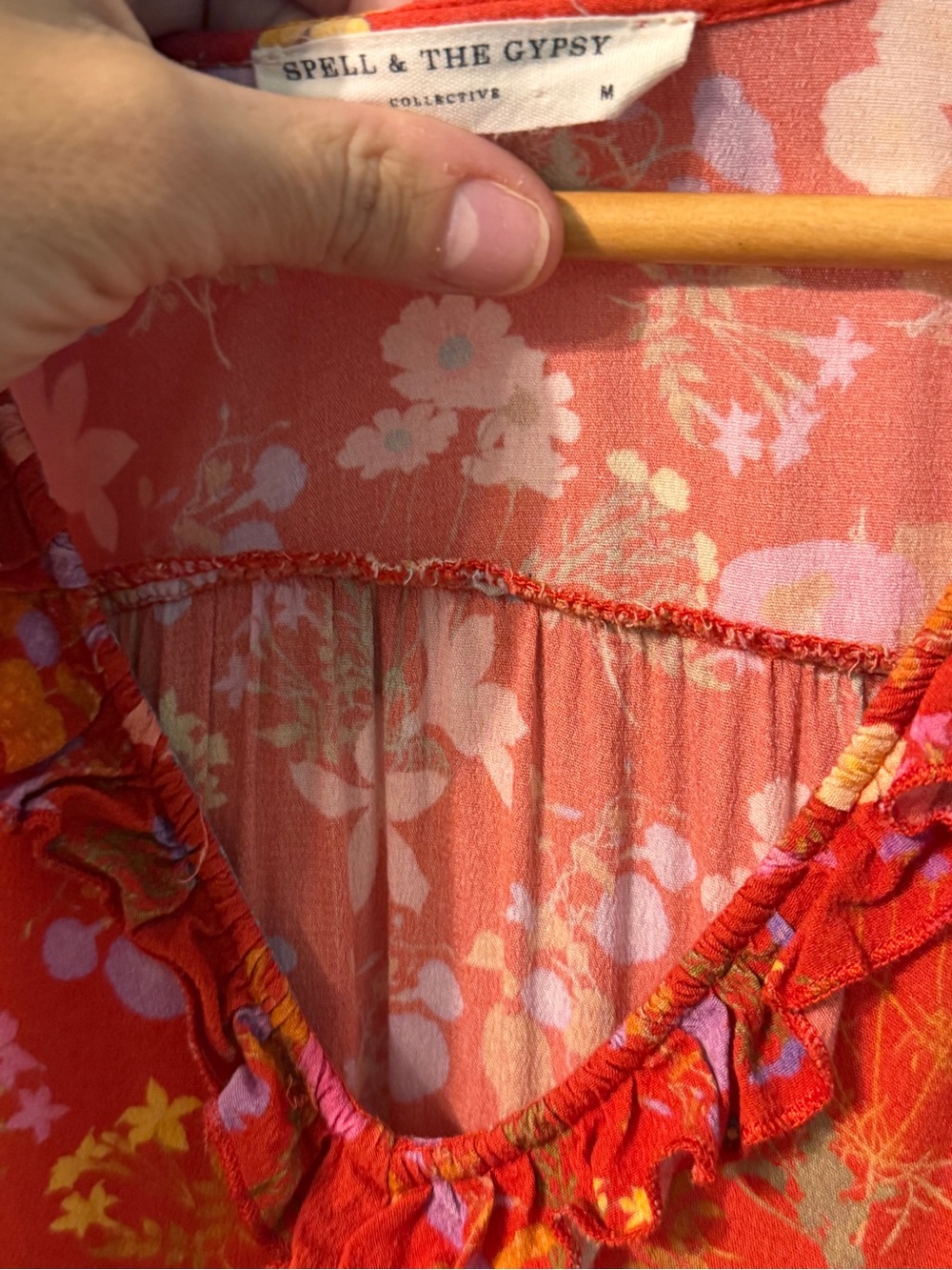 Free People x Spell Wild Bloom Maxi Dress Medium Floral Boho Like New - Picture 8 of 15